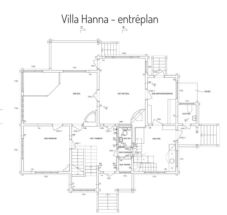 Ritningar för översikt över Villa Hanna | Marholmen
