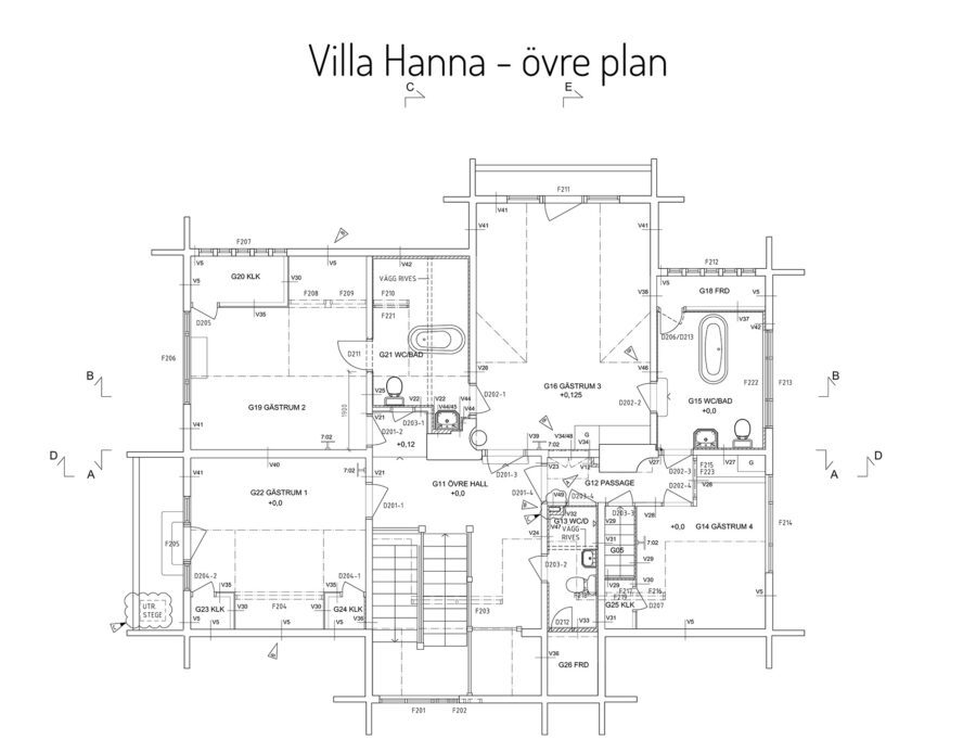Ritningar för översikt över Villa Hanna | Marholmen